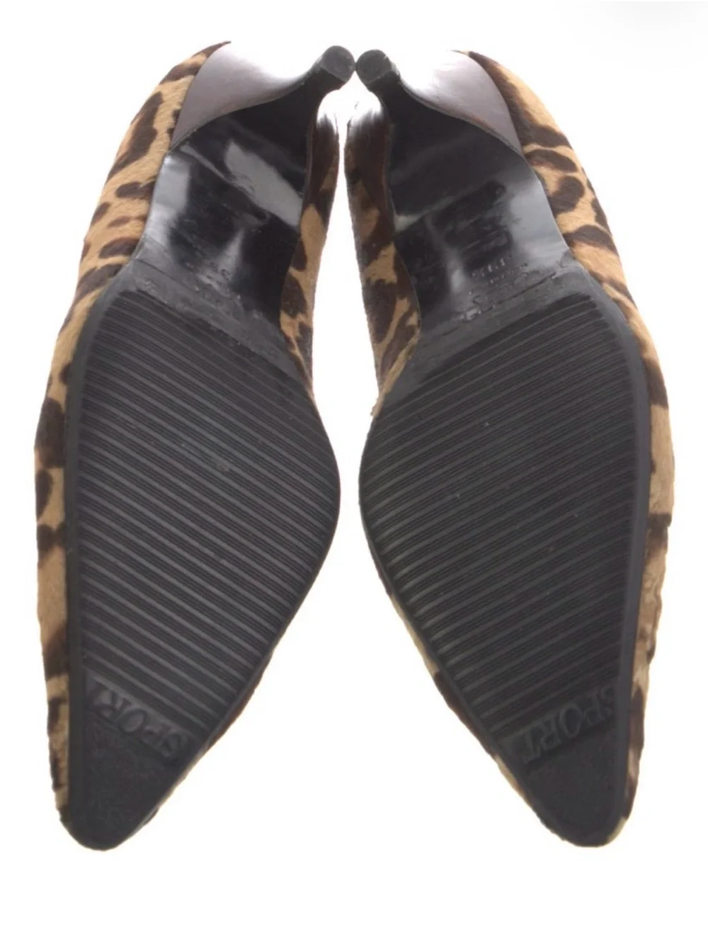 Fendi Leopard-Print Kitten Heel Pumps in Brown and Black